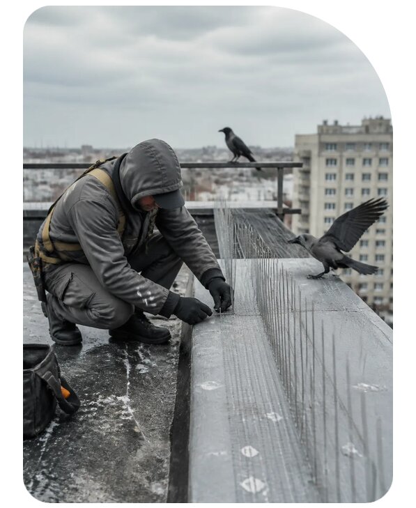Защита от ворон под ключ в Усолье-Сибирском по цене от 5160 р. | Сенат-Сль